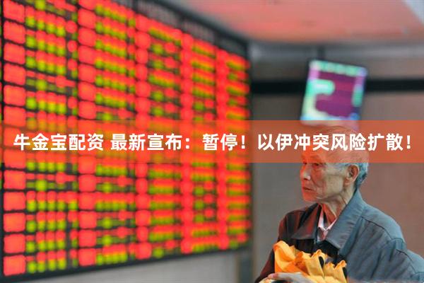 牛金宝配资 最新宣布：暂停！以伊冲突风险扩散！